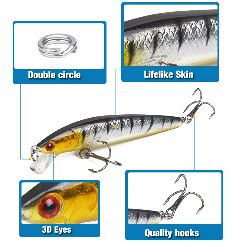 Fishing Lures Hard Bait Different Colors for Choose 100mm 7.5g Minnow Quality Professional Minnow Hard Fishing Lure Fishing Lures Hard Bait Different Colors for Choose 100mm 7.5g Minnow Quality Professional Minnow Hard Fishing Lure