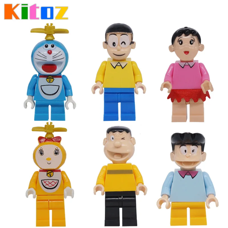 

Kitoz Doraemon Building Block Dorami Nobita Minamoto Shizuka Konta Takeshi Honekawa Suneo Toy Action Figure Compatible with Lego