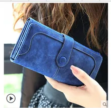 Fashion Retro Matte Stitching Luxury Leather Wallet Women Long Purse Clutch Casual Hasp Women Wallet Handbag