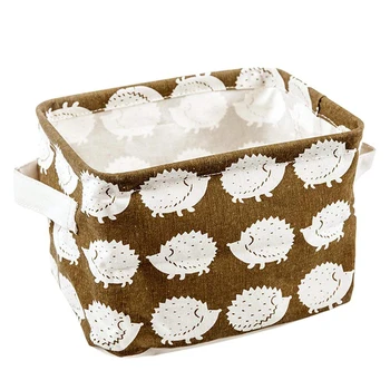 

Jewelry Cosmetic Linen Desk Storage Box Holder Stationery Organizer Case (Hedgehog) As Shown