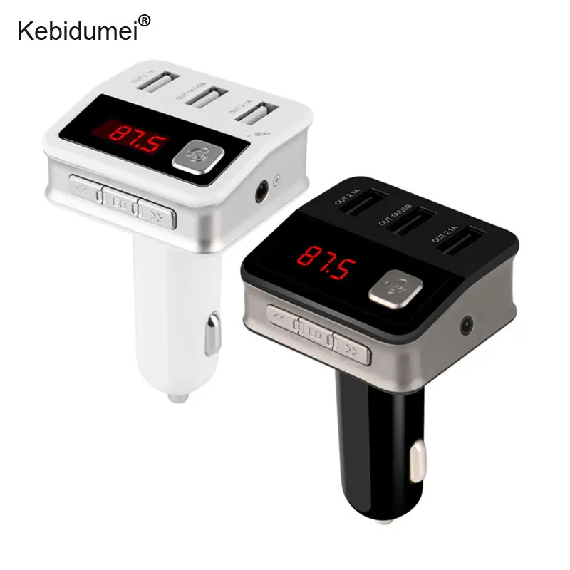 kebidumei Car MP3 Audio Player Handsfree Bluetooth Kit AUX FM Transmitter Dual USB SD LCD Charger Cigarette Lighter |