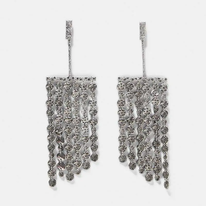 Dvacaman ZA серьги-подвески с кристаллами, женские длинные серьги-подвески, свадебные вечерние ювелирные изделия,, Рождество