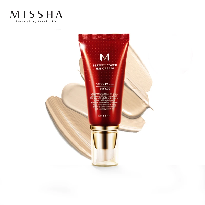 spesifikasi Asli Korea Kosmetik Missha M Perfect Cover BB Cream 50 Ml SPF42 PA + + + (#13 #21, 23, 27, 31) Foundation Makeup CC Cream