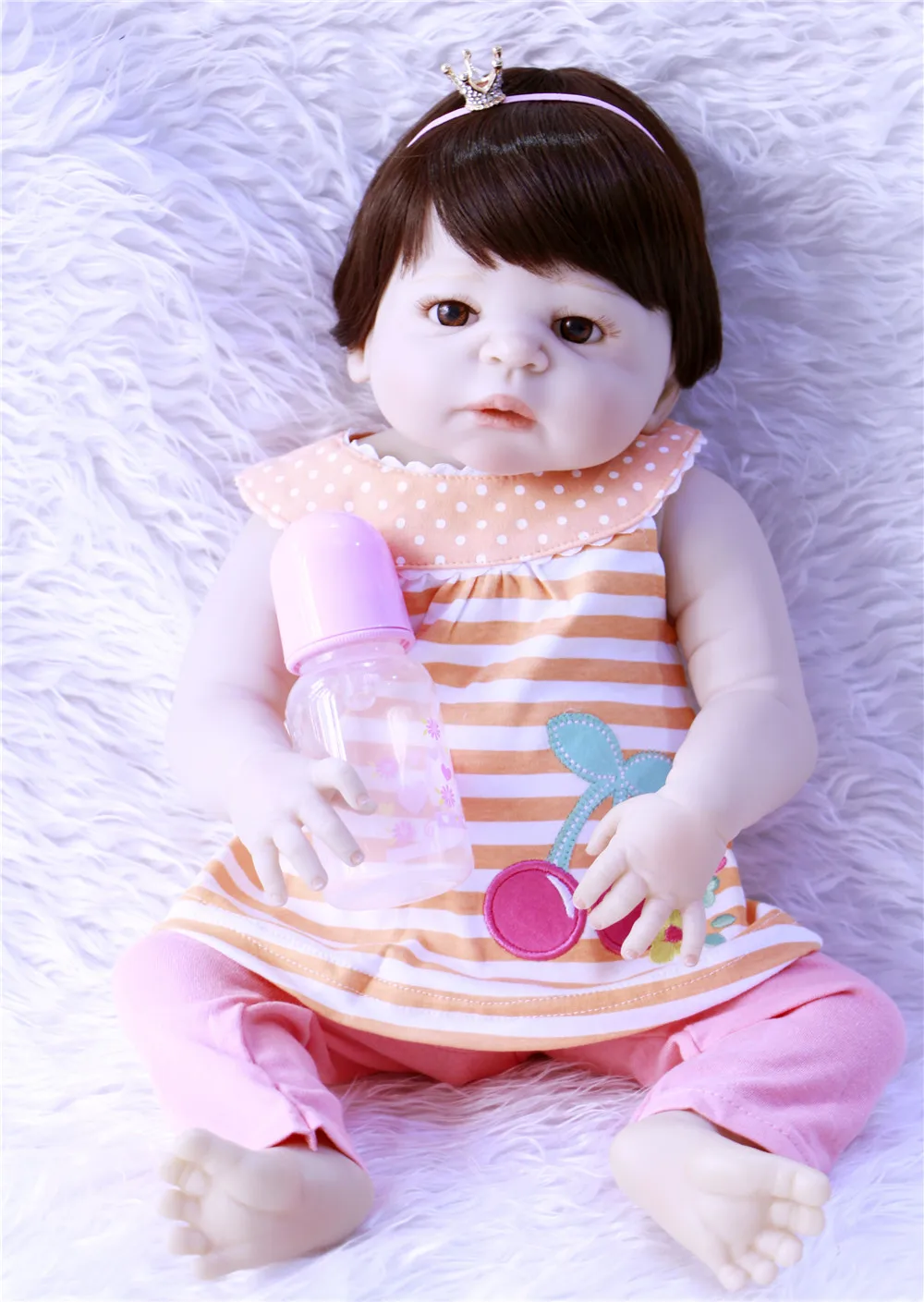 

23inch Baby Dolls Reborn Full Body Silicone menina lifelike bebe girl babies high quality doll bathe bonecas kids birthday gifts