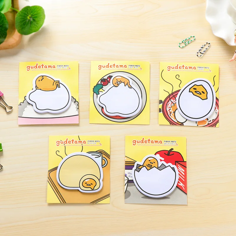 

20Pcs/Pack Cartoon Cute Gudetama Lazy Egg Post It N Times Memo Pad Notebook Student Sticky School Label Gift E0090
