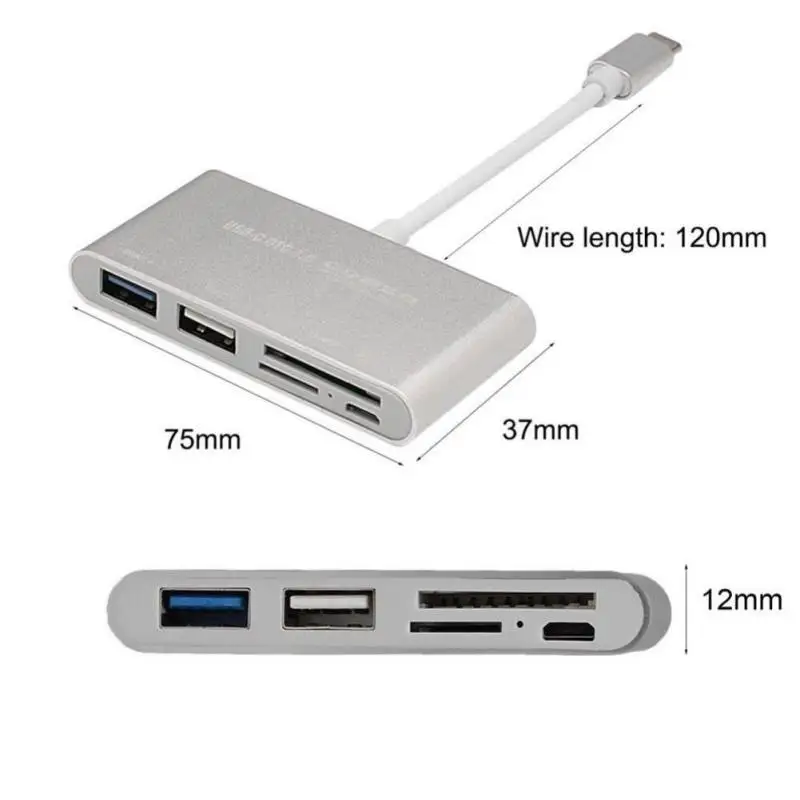 5в1 Тип C OTG кардридер USB 3,0 USB2.0 концентратор TF sd-карта писатель для ноутбука MACBOOK