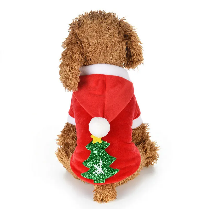 Christmas Tree Dog Coat Autumn Winter Dogs Clothes Pet Outfit Cat Small