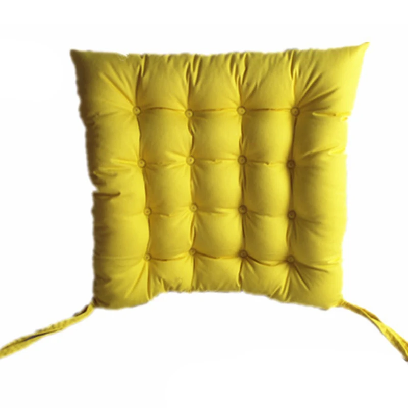 1pcs Premium Padded Chair Cushions Quilted Seat Pads With Ties 40*40cm 6 Colors