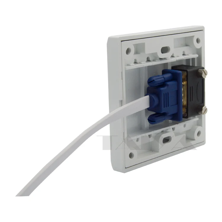 Настенная пластина VGA с углом бокового разъема гнездо гнездо|vga wall plate|wall platevga |