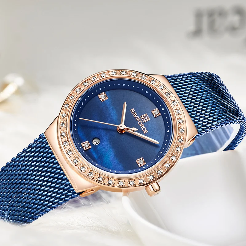 Relogio Feminino Для женщин часы naviforce Топ Роскошные брендовые Модные женские кварцевые