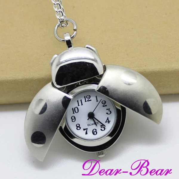 Vintage Cute Ladybug Pocket Watch Necklace 12pcs/lotin Pocket & Fob