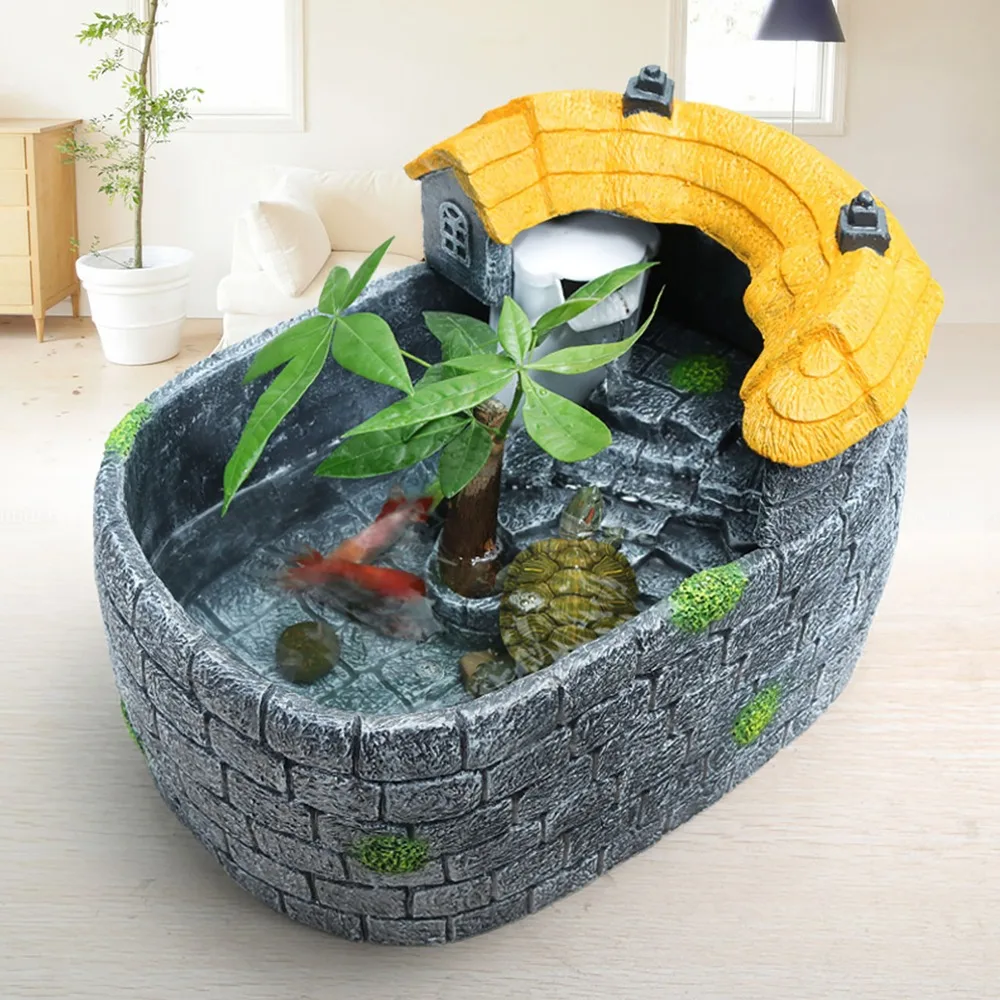 Creative Small Fish Tank Mini Landscaping Turtle Tank