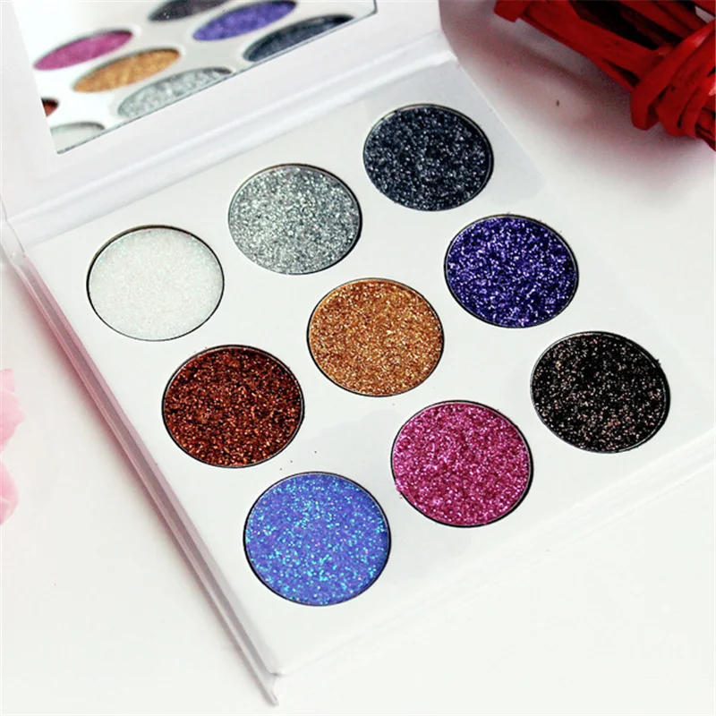 Flossy Sunflower тени для век Палитра Блеск Тени мерцающая пудра 9 цветов Sombras макияж