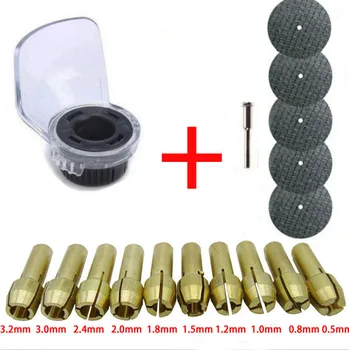 

10 Pieces Brass Dremel Collet Mini Drill Chucks, A550 shield attachment Dremel rotary horn accessories located rotary drill