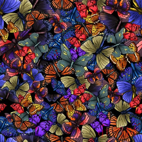 10x10ft Vintage Dark Colorful Butterfly Pattern Custom Photo Studio