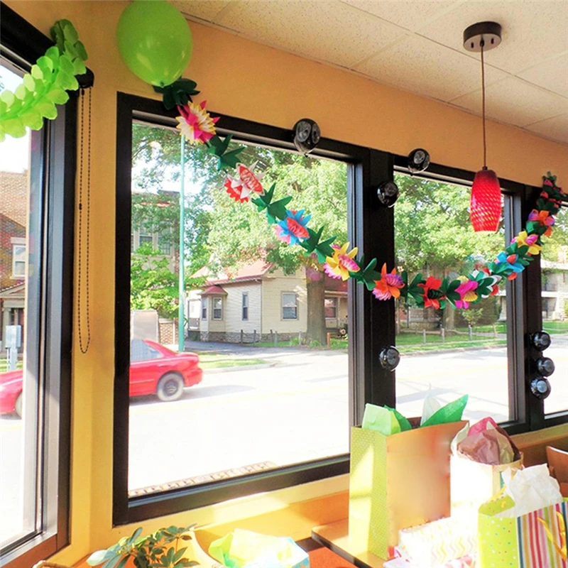 3m Colorful Paper Flower Garland Hawaii Style Garland Banner Tropical Type Birthday Decor Wedding Festival Party Home Decoration (4)