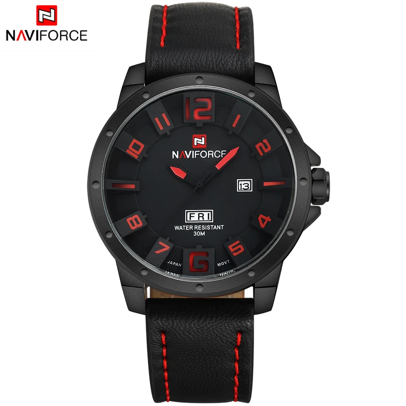 

Luxury Brand NAVIFORCE Military Watches Men Quartz Analog 3D Face Leather Clock Man Sports Watches Army Watch Relogios Masculino