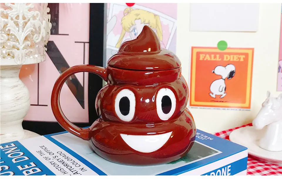 Creative Ceramic Mug With Lid Coffee Mug Travel Tea Cups And Mugs Ceramic Porcelain Expression CuteMorningTeaMilk Mug For Kid (15)