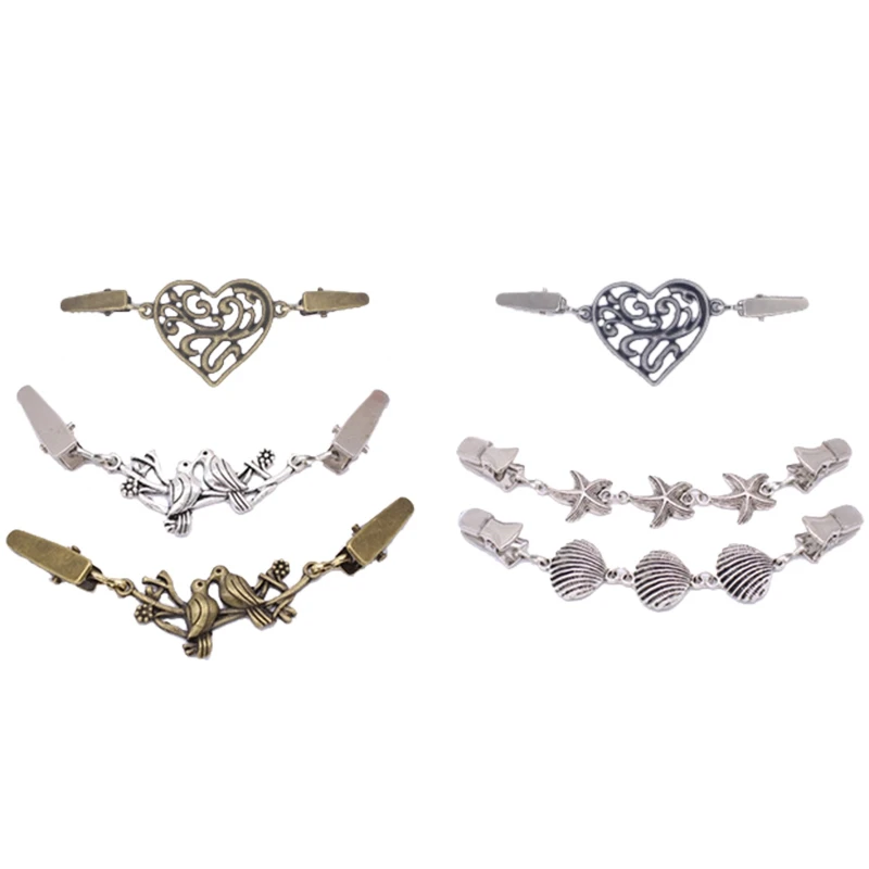 

Retro Sweater Cardigan Clips Keeper Fashion Brooches Shawl Duck Clip Buckles Clothes Decor Beaded Pearl Pin Brooch Metal Buckl