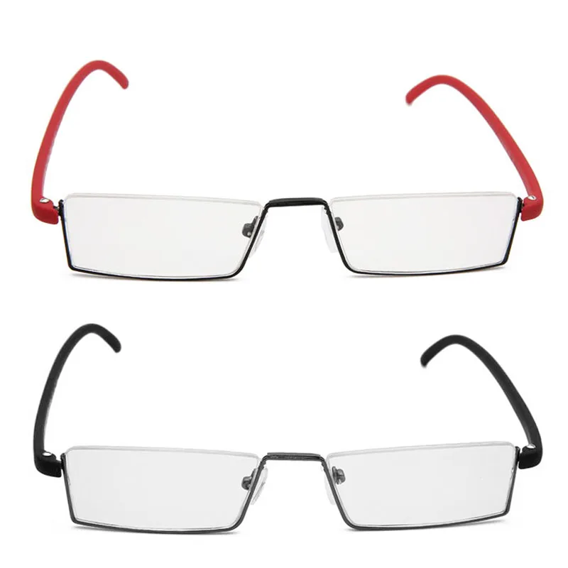 Unisex negro TR90 gafas de lectura Semi sin montura + 1,0-+ 4,0 fuerza con Case-448E Unisex negro TR90 gafas de lectura Semi sin montura + 1,0-+ 4,0 fuerza con Case-448E