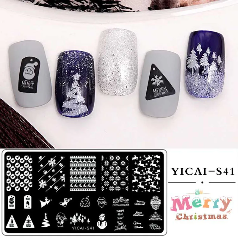 

Nail Stamping Plates Christmas Snowflower Animal Pattern Nail Art Stamp Stamping Template Image Plate Stencil Nails Tool