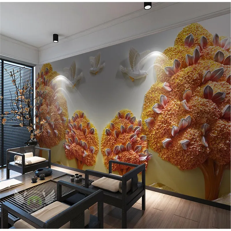 Custom Size Photo Background 3D Wall Paper Rocky Waterfall Branches Art Covering BedRoom Mural Modern WallPaper Home Decor | Обустройство