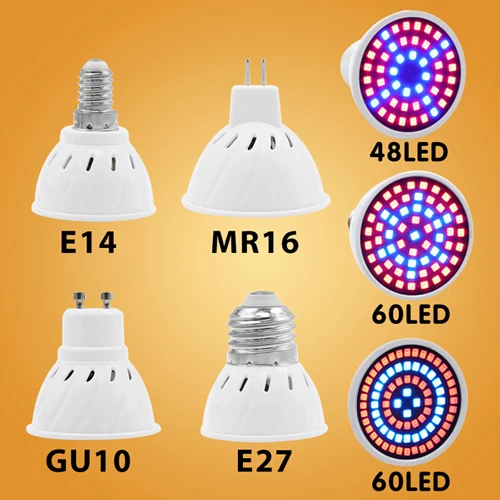 Полный спектр cfl светодиодный Grow светильник Лампада E27 E14 MR16 GU10 ИК УФ комнатное растение лампы цветущие растения Гидропоника Системы сад 110V 220V - Испускаемый цвет: ABS Growing Lamp