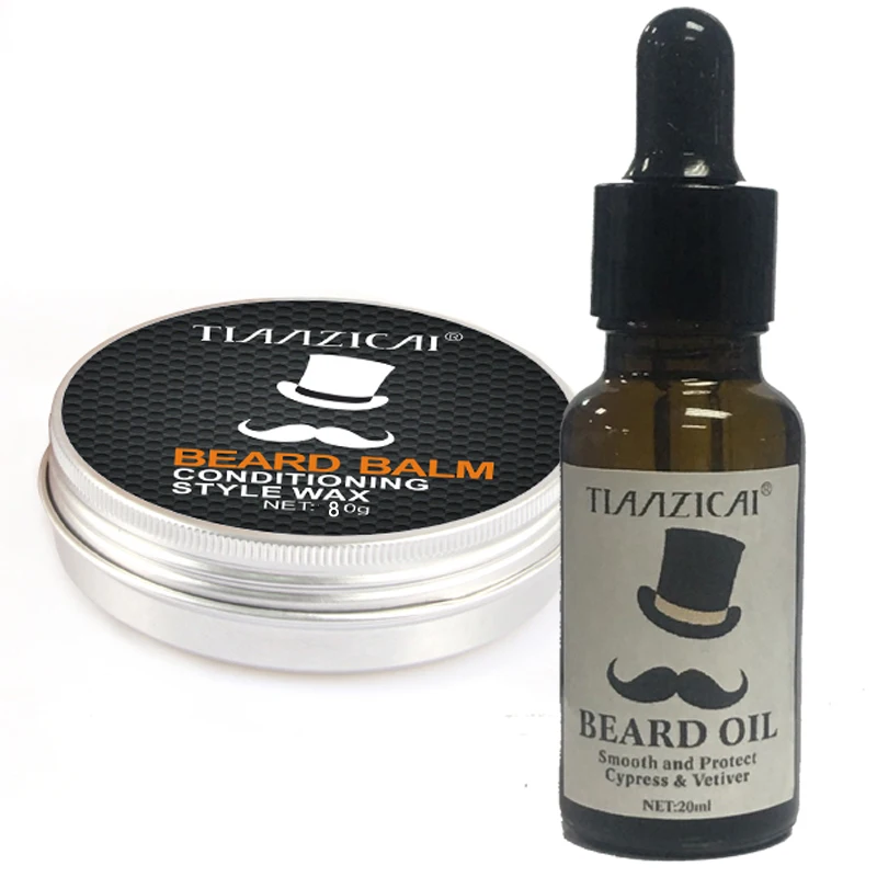 

Beard Balm and Oil Men Cream Conditioner for Styling Moisturizing Smoothing Healthy Beard Care Set Products Free Shipping