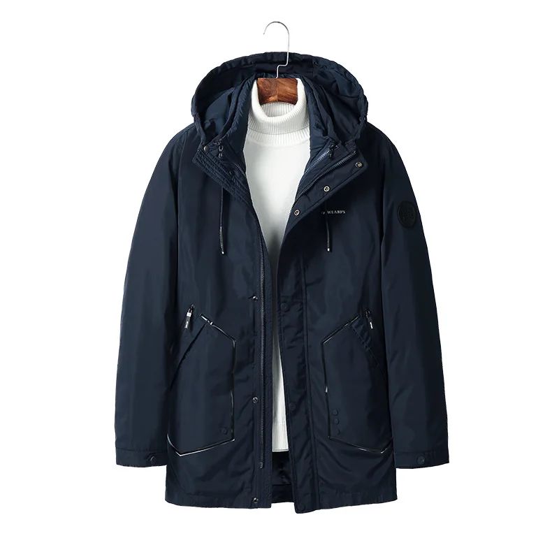 Hoge Kwaliteit Winterjas Mannen Twee Jassen In Een Dikke Warme Parka Bovenkleding Combo kleding blauw casual Windbreakers