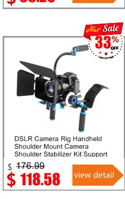 Алюминий сплава ручной железнодорожные 15 мм Rod DSLR Rig Видео Клетки для камеры rail с Топ ручка+ Приборы непрерывного изменения фокусировки камеры+ матовый коробка для Canon Niko