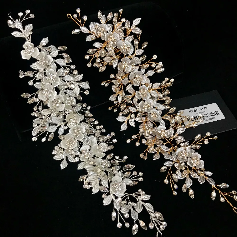 

Luxury Crystal Flower Bridal Headband Silver/Gold Bridal Hairpin Jewelry Royal Bridal Wedding Hair Accessories Women Jewelry 294