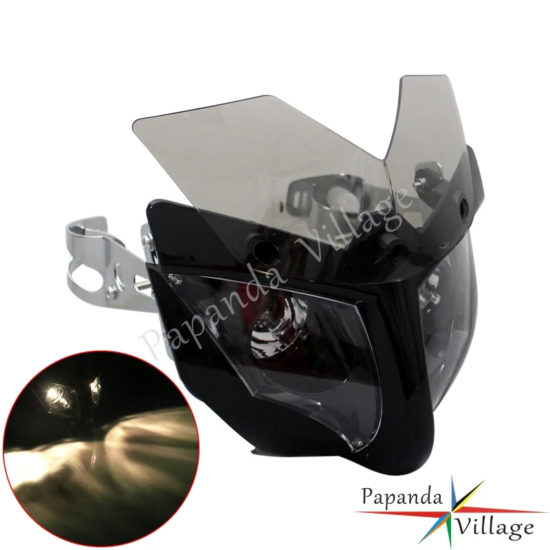 

For Streetfighter Motorbike Headlight Fairing w/ 35-54mm Bracket Dual Beam Headlamp Lighthouse For BMW Suzuki Honda Naked Bikes