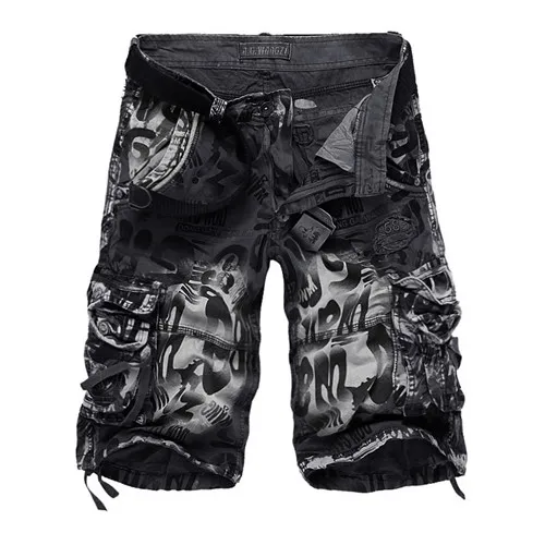 Dark Grey Camo Новые мужские камуфляжные Свободные повседневные шорты Карго короткие штаны Военные Тактические Летние Стильные шорты до колен Большие размеры 29-38 - Цвет: Dark Grey Camo