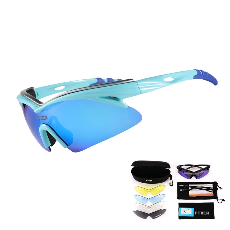 Fitter Новые велосипедные очки поляризационные солнцезащитные очки для спорта на открытом воздухе для мужчин и женщин велосипедные солнцезащитные очки 5 линз - Цвет: Синий