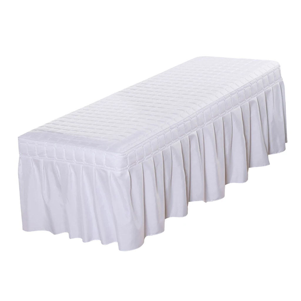 Стандартная Массажная юбка для стола, накидка для лица, льняная простыня для большинства косметических кроватей
