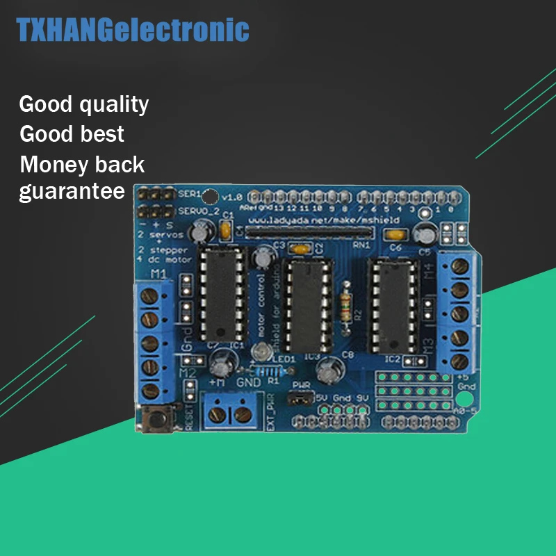 Плата расширения двигателя L293D для Arduino Mega2560 4 канальный uno|arduino motor shield|board motorarduino uno
