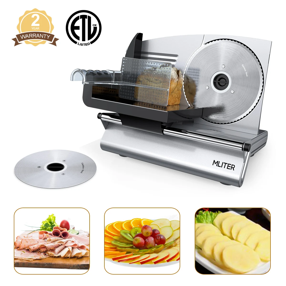 

Mliter FS-9001A Food Slicer Kitchen accessory Mandoline Slicer knife Food Chooper Vegetable Cutter Peeler Slicer Grater