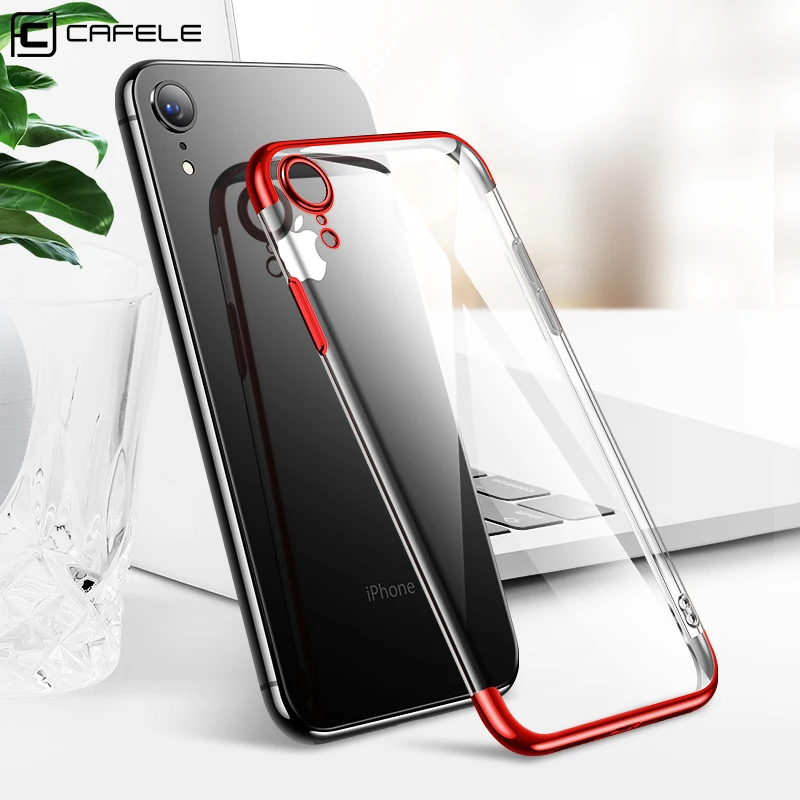 

CAFELE Silicone Case for iPhone Xr X XS MAX Color Plating Luxury Case Transparent Backing Soft TPU Phone Full Cover for iPhoneXr