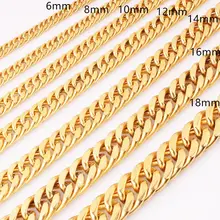 Granny Chic Curb Chain Necklace Miami Cuban Link Chain For Men Gift 6-21mm Long/Choker Wholesale Gold Color Hip Hop Jewelry Granny Chic Curb Chain Necklace Miami Cuban Link Chain For Men Gift 6-21mm Long/Choker Wholesale Gold Color Hip Hop Jewelry