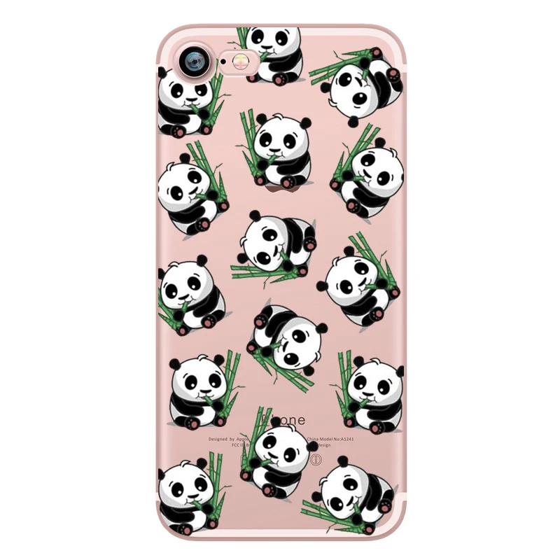 Phone Case Flamingo Panda Dog Hedgehog Cows Cute Animals for Apple  iphone 5S 6 6s 7 plus 5 se Transparent Clear Silicone Fundas (6)