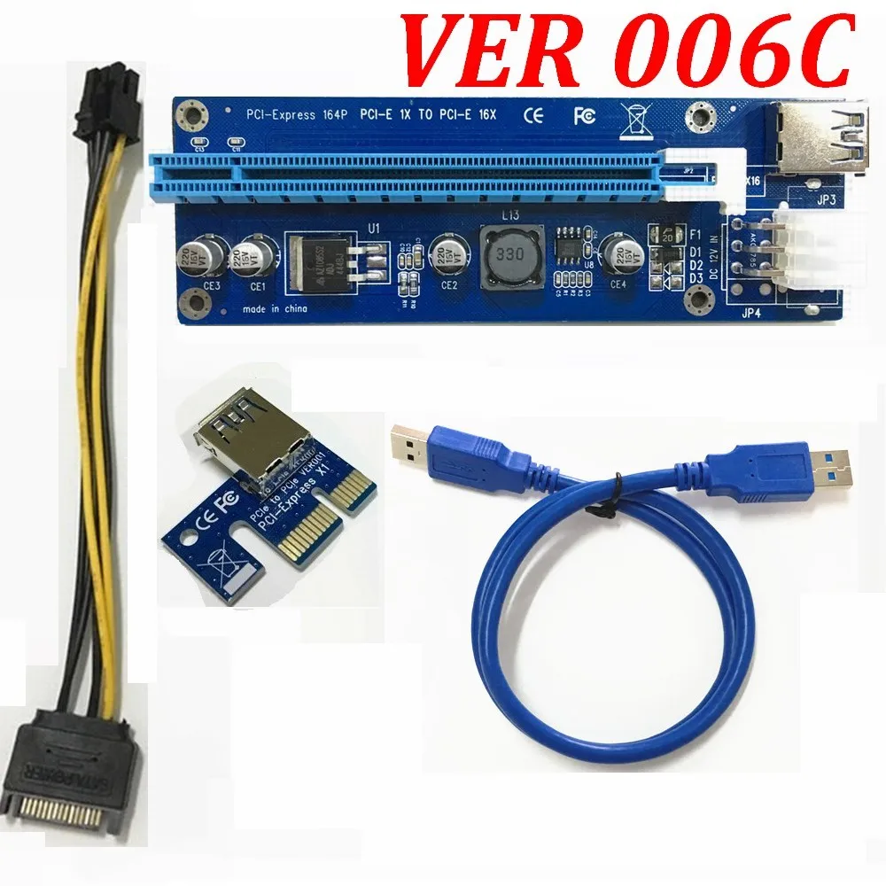 VER 006C PCI E PCI E Express 1X to 16X graphics card Riser Extender