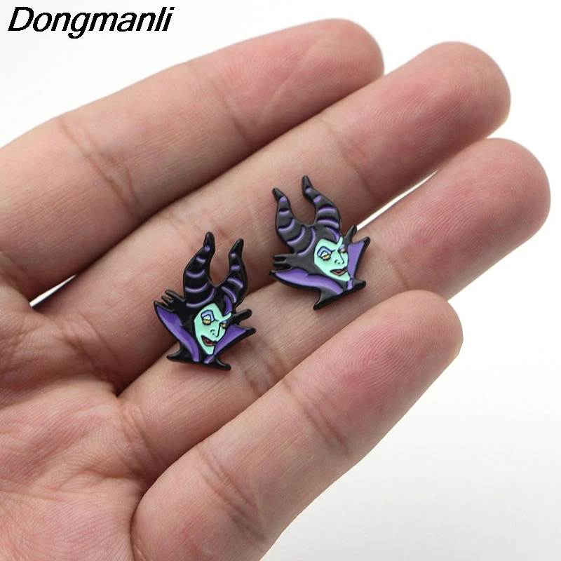 P2327 Dongmanli Maleficent queen волшебное зеркало мультяшная фигурка детские серьги для женщин Подарки для девочек серьги-гвоздики ювелирные изделия