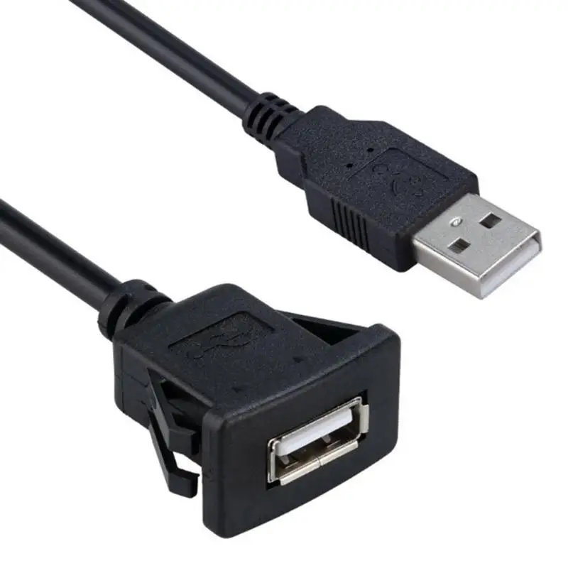 VODOOL 1 м USB 2,0 A папа-мама автомобильный скрытый кабель-удлинитель для крепления на приборную панель автомобиля Ван двойной USB разъем автомобильные аксессуары