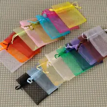 100 шт. 17x23 20x30 25x35 30x40 см органза сумки ювелирные изделия Упаковочные пакеты свадебная вечеринка Новогоднее украшение сумка Подарочная упаковка мешок