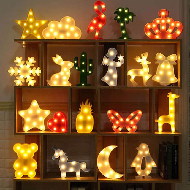 Led Light Home Decor Table Wall Display Night Lamp Flamingo Led Light Home Decor Table Wall Display Night Lamp Flamingo Star Moon Marquee Unicorn