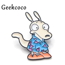 Rocko современная жизнь животных эмаль шпильки для металлические украшения для одежды Подарочная сумка рубашка шляпа рюкзак брошь со знаком отличия Значки для мужчин J0134