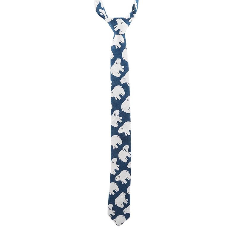 Для мужчин тонкий FlaxTie повседневное хлопок льняной галстук Ежик Дельфин дерево медведь КИТ Галстуки студент тощий дизайнер узкий