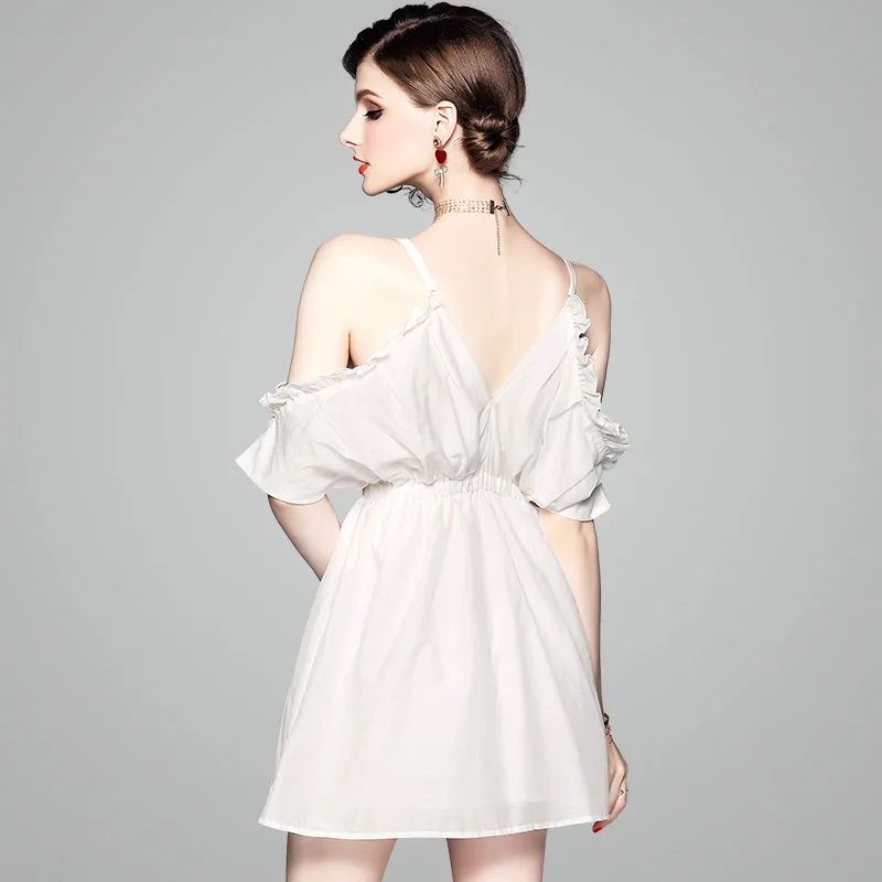 

2019 New arrival women's summer sexy strap short dress white dress for women 80766