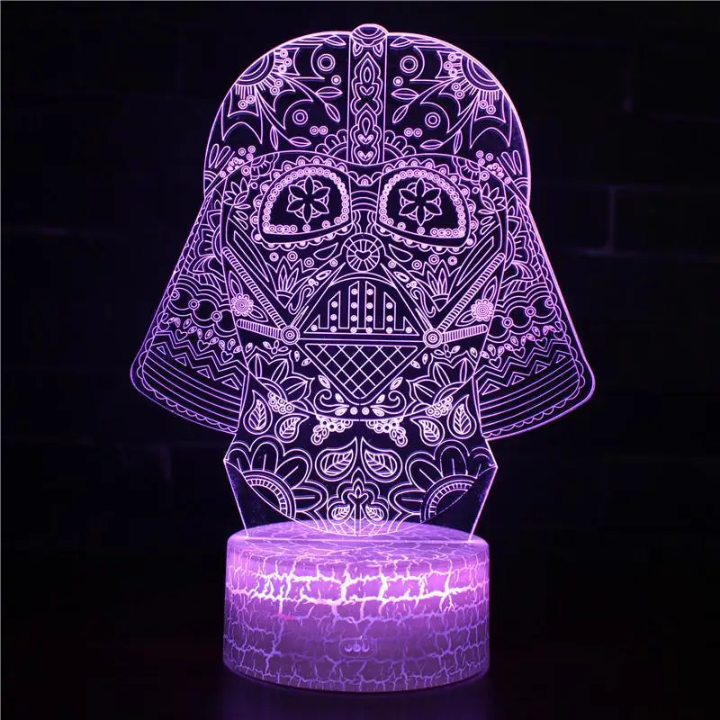 

Black Warriors 3d Colorful Led Table Lamp Acrylic Board Usb Plug Smart Smart Night Table Moderne Desk Lamp Lighting