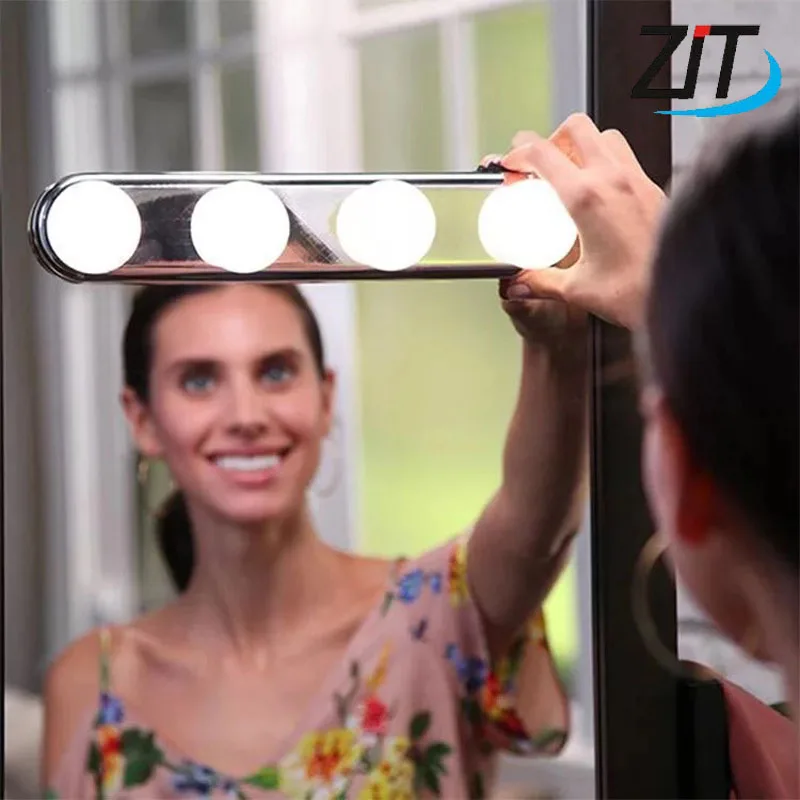

1 Pc 4 LED Bulbs Make Up Light Super Bright Portable Cosmetic Mirror Light Kit Battery Powered Makeup Light